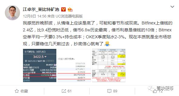 喊出比特币春节见底，江卓尔是币圈李大霄？