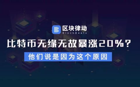 比特币无缘无故暴涨20%？他们说是因为这个原因