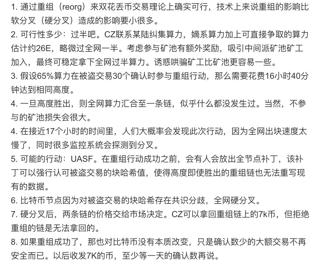 相比重组比特币的恶劣影响，币安3亿损失根本不叫事儿