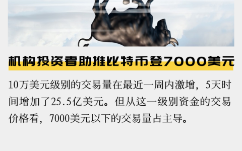 机构投资者助推比特币登7000美元？