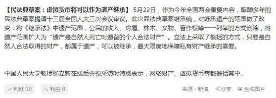 两会热点：比特币作为遗产继承受法律保护？详解来龙去脉