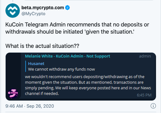 热钱包私钥泄露，Kucoin被盗1.5亿美元加密资产