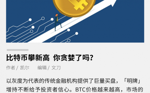 比特币攀新高，你贪婪了吗？