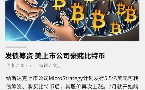 发债筹资，美上市公司豪赌比特币