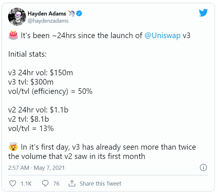 Uniswap V3 正式启动，会成为 DeFi 新一轮热潮的催化剂吗？