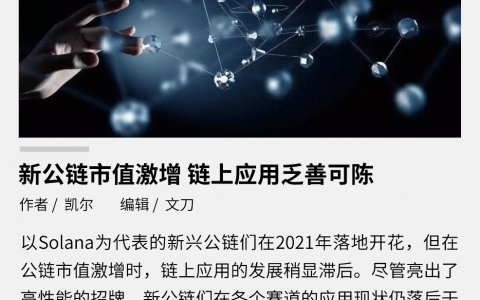 新公链市值激增，链上应用乏善可陈